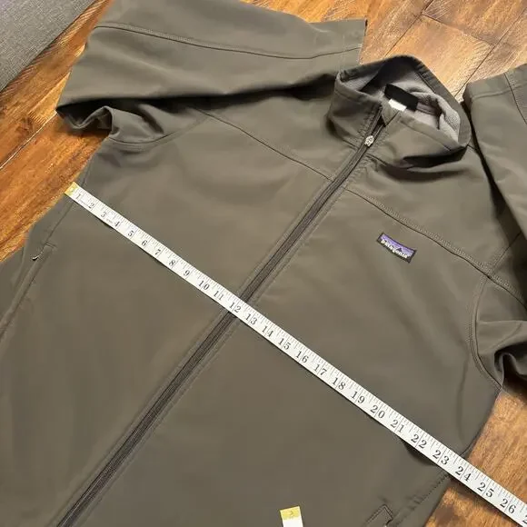 Patagonia Jacket Mens Large Green Softshell Fleece Lined Full Zip Hiking Walking - Picture 11 of 14